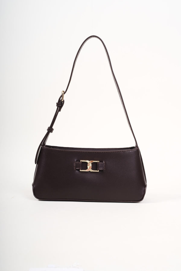 Carraig Donn Chocolate Brown Link Detail Shoulder Bag