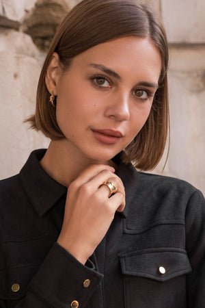 Carraig Donn Chunky Gold Open Ring - Size 8