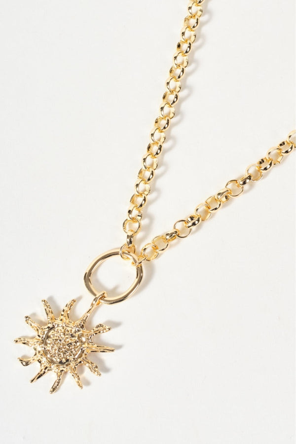 Carraig Donn Chunky Gold Sun Necklace