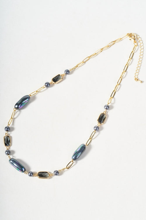 Chunky Grey Bead Necklace