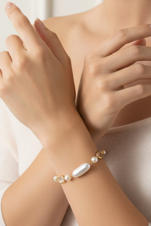 Chunky White Beaded Bracelet