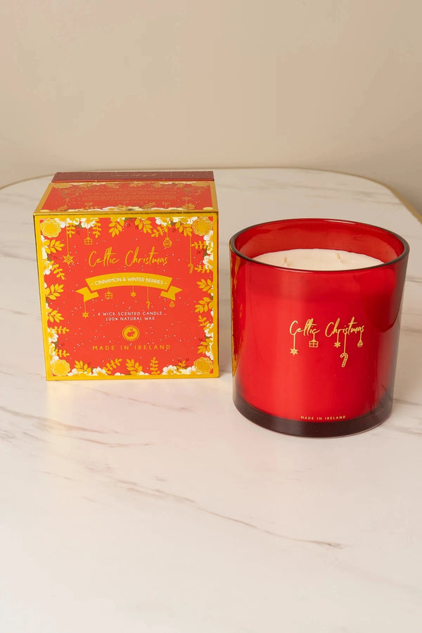 Carraig Donn Cinnamon & Winter Berry 4 Wick Candle