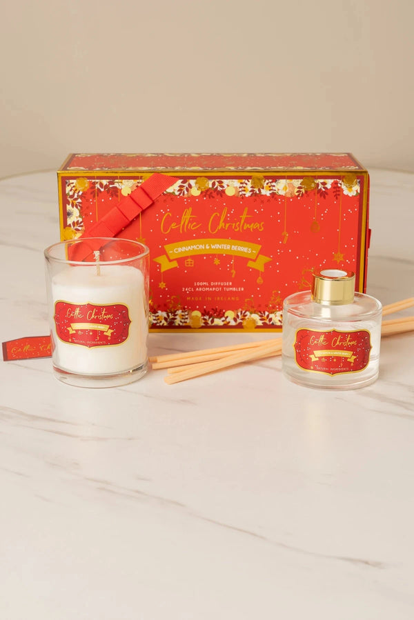 Carraig Donn Cinnamon & Winter Berry Candle and Diffuser