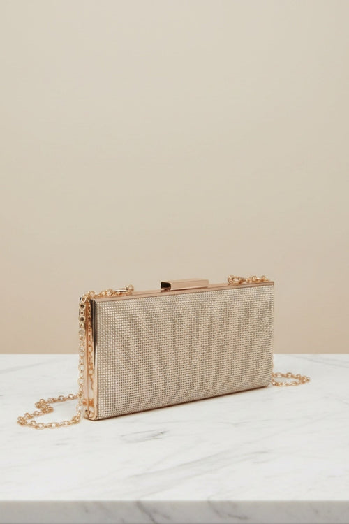 Carraig Donn Clasp Detail Lux Gold Evening Bag