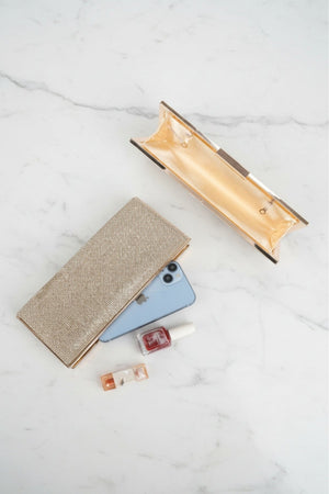Carraig Donn Clasp Detail Lux Gold Evening Bag