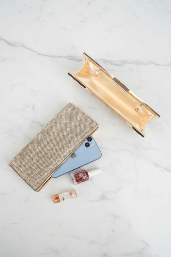 Carraig Donn Clasp Detail Lux Gold Evening Bag