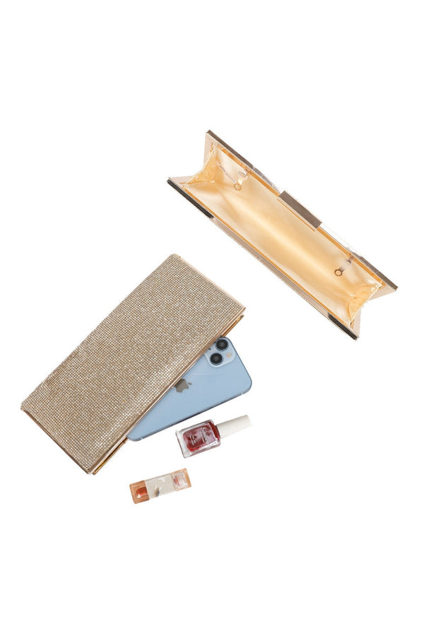 Carraig Donn Clasp Detail Lux Gold Evening Bag