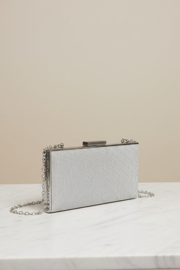 Carraig Donn Clasp Detail Lux Silver Evening Bag