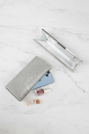 Carraig Donn Clasp Detail Lux Silver Evening Bag