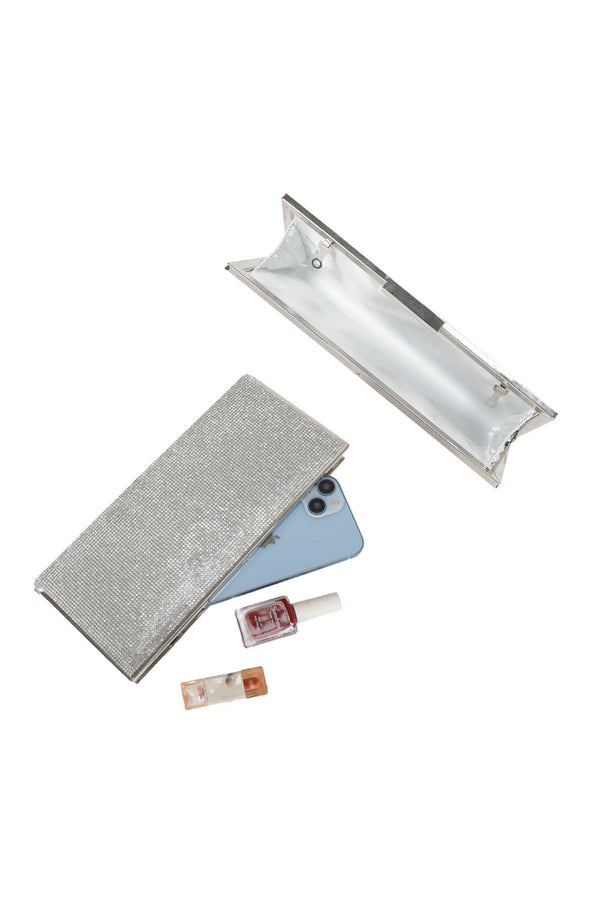 Carraig Donn Clasp Detail Lux Silver Evening Bag