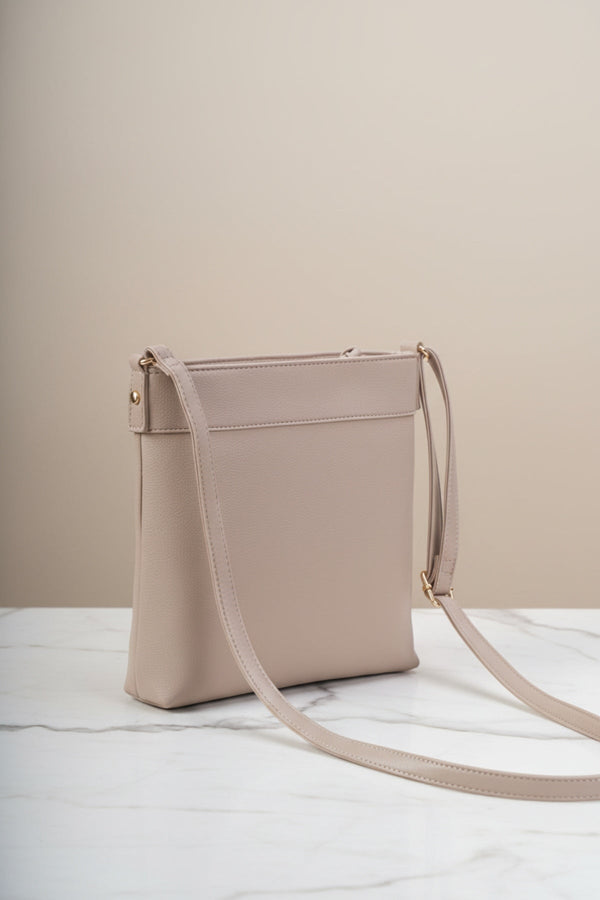 Carraig Donn Classic Crossbody Bag With Front Zip in Taupe