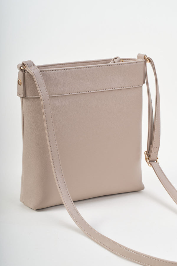 Carraig Donn Classic Crossbody Bag With Front Zip in Taupe