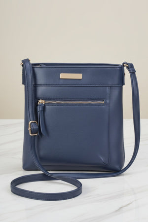 Carraig Donn Classic Crossbody With Front Zip in Navy