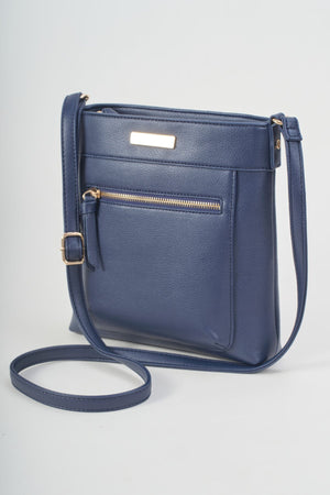Carraig Donn Classic Crossbody With Front Zip in Navy