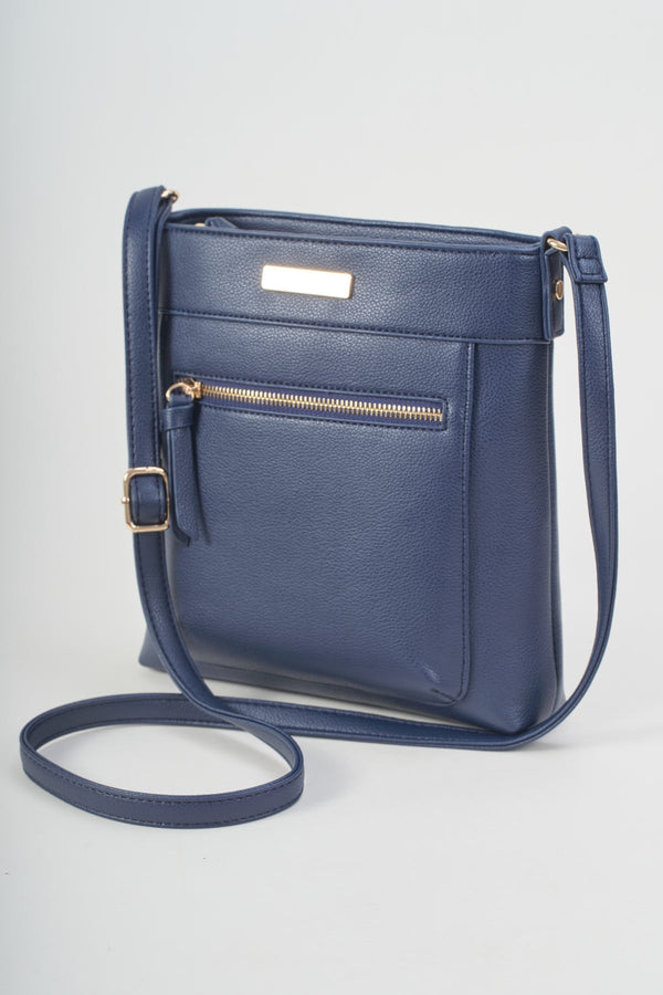 Carraig Donn Classic Crossbody With Front Zip in Navy