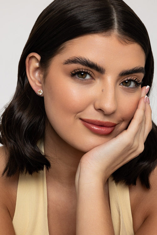 Classic Golden Shadow Stud Earrings