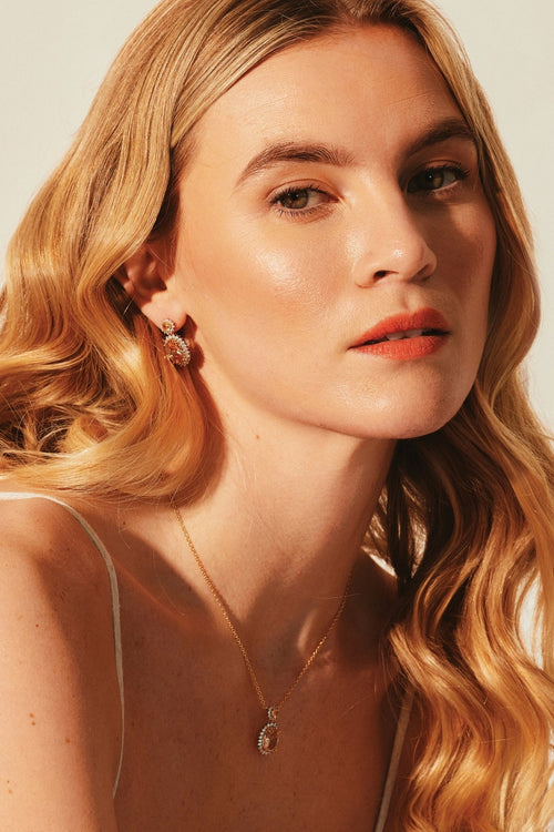 Carraig Donn Classic Oval Drop Golden Shadow Earrings