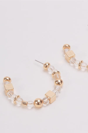 Carraig Donn Clear & Gold Beaded Hoop Earrings