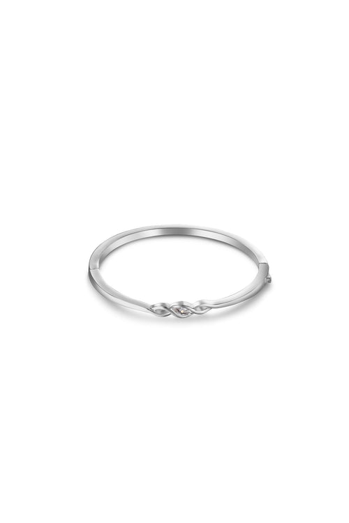 Silver Clear Stone Bangle