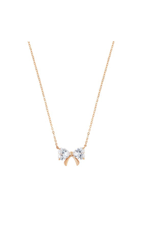 Carraig Donn Clear Stone Bow Gold Pendant Necklace
