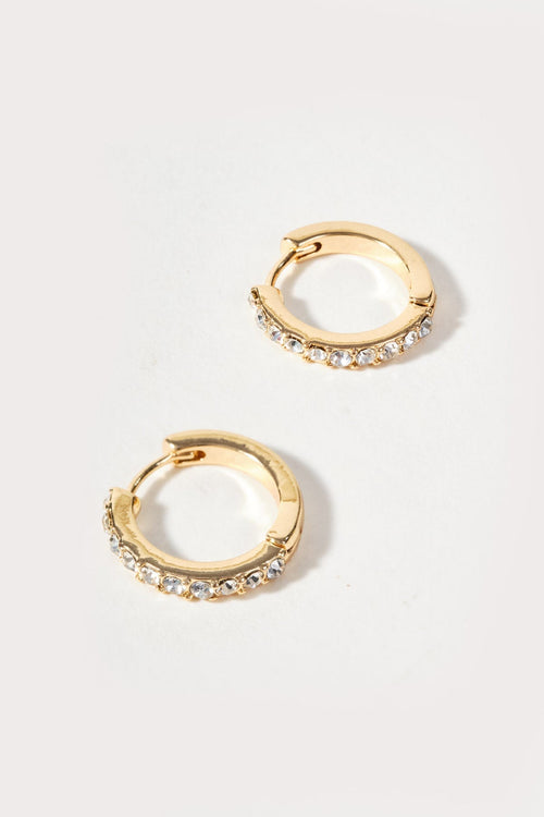 Carraig Donn Clear Stone Gold Hoop Earrings