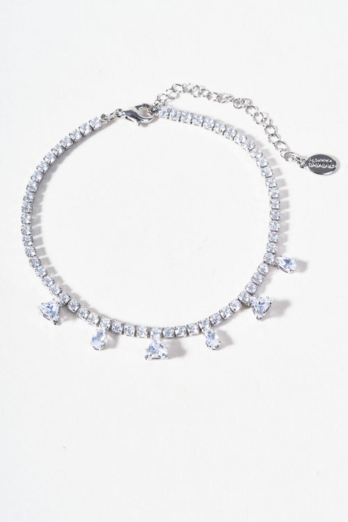 Clear Stone Silver Bracelet