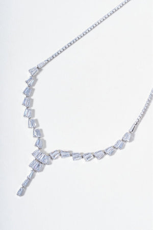 Carraig Donn Clear Stone Silver Drop Necklace