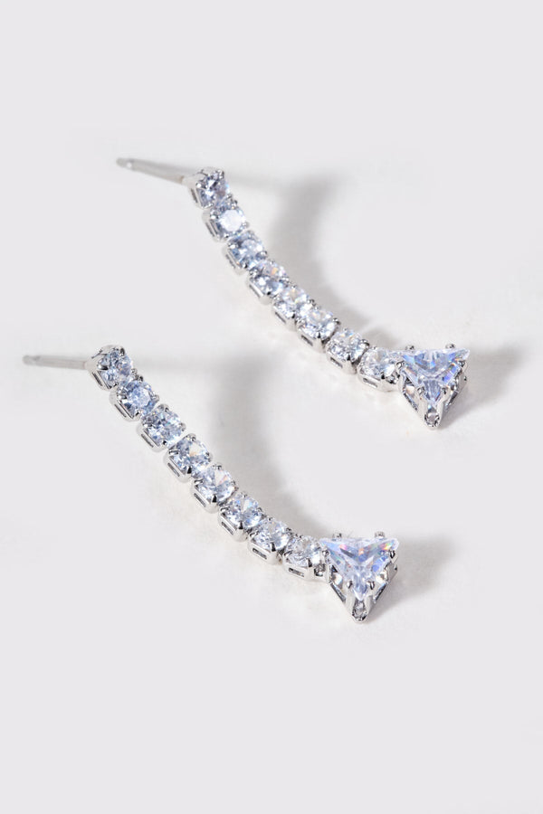 Carraig Donn Clear Stone Silver Earrings