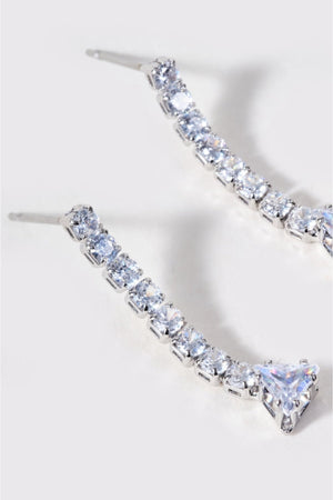Carraig Donn Clear Stone Silver Earrings