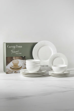 Carraig Donn Cleary 12 Piece White Dinner Set