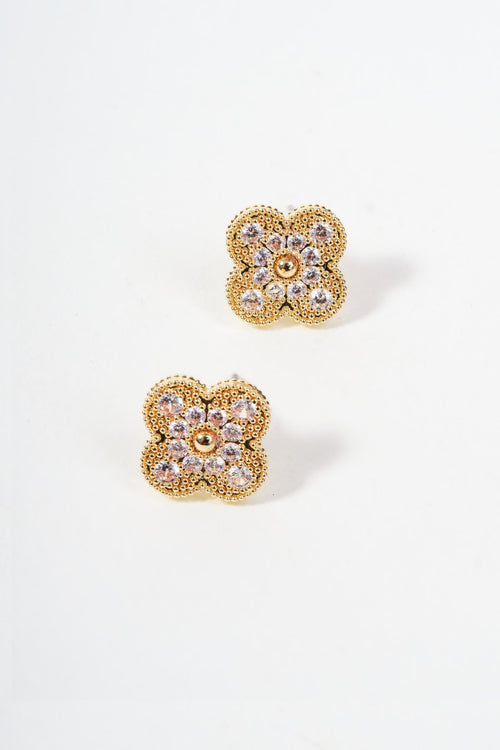 Clover Diamante Stud Earrings
