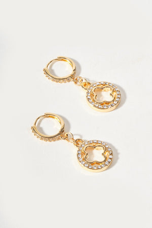 Carraig Donn Clover Drop Hoop Earrings