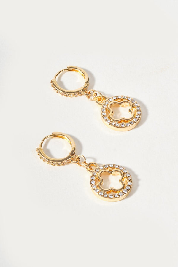 Carraig Donn Clover Drop Hoop Earrings