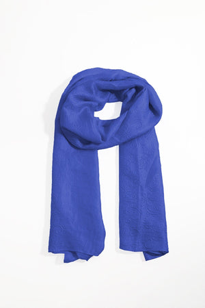 Carraig Donn Cobalt Blue Silk Touch Embossed Scarf