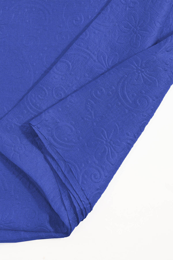 Carraig Donn Cobalt Blue Silk Touch Embossed Scarf