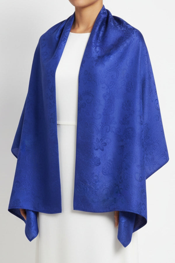Carraig Donn Cobalt Blue Silk Touch Embossed Scarf
