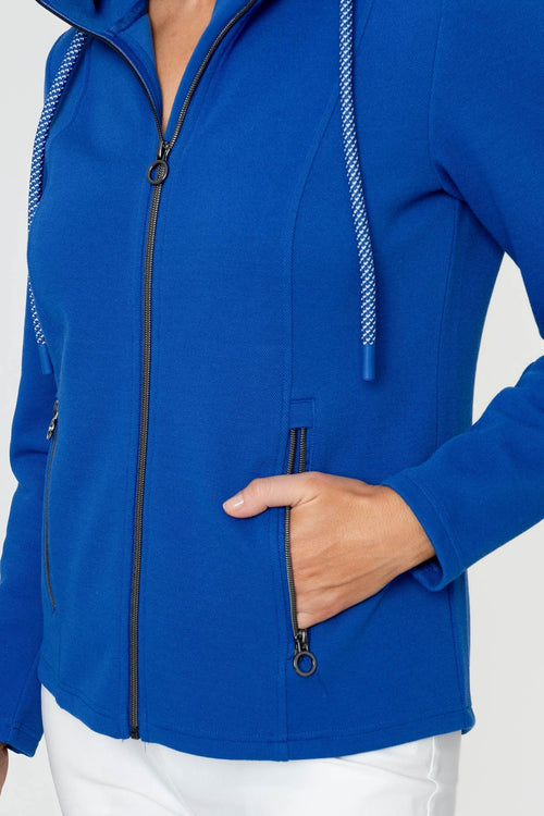 Carraig Donn Cobalt Hooded Pique Jacket