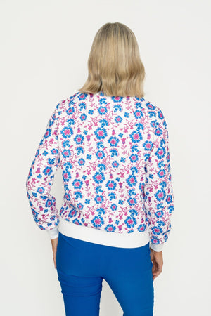 Carraig Donn Cobalt Printed Textured Jersey Bomber Jacket