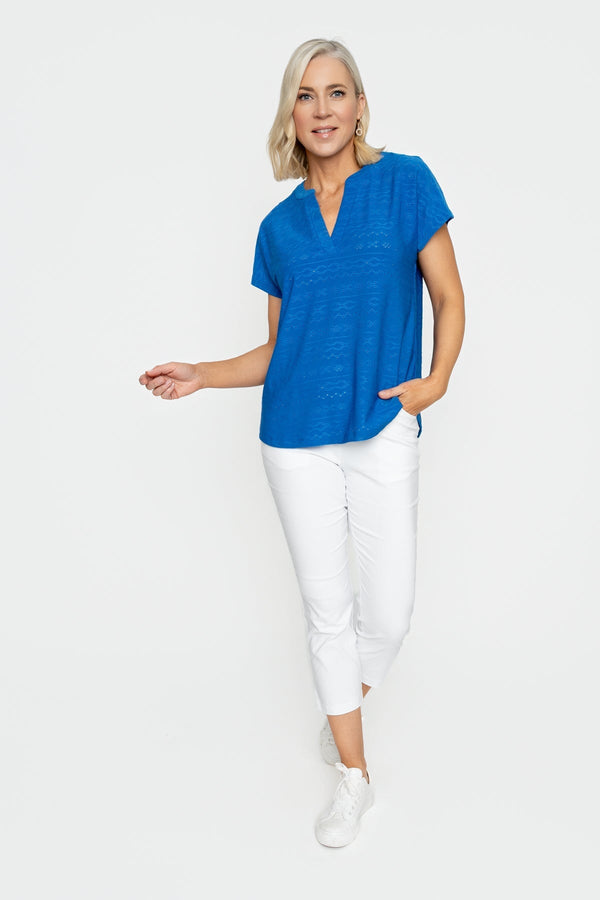 Carraig Donn Cobalt Short Sleeve Jersey Top