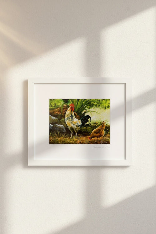 Cockerel And Hen Wall Art