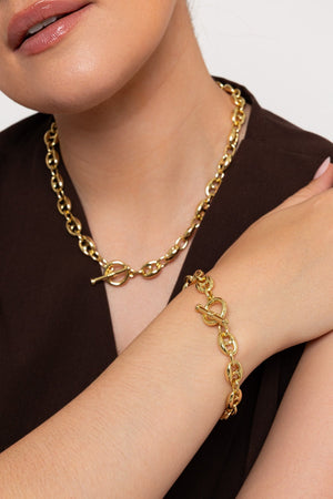 Carraig Donn Coffee Bean Chain Gold Plated Bracelet