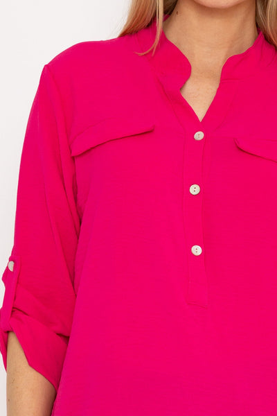 Carraig Donn Collarless Shirt in Pink