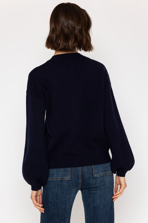 Carraig Donn Contrast Button Cardigan Navy