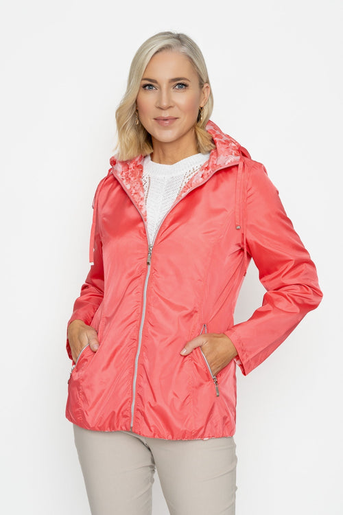 Coral Lightweight Jacket With Printed Lining