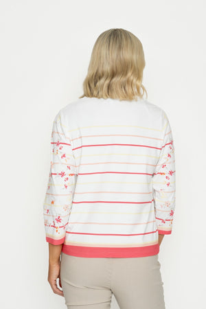 Carraig Donn Coral Printed Breton Top