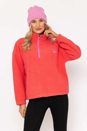 Carraig Donn Coral Teddy Fleece With Contrast Zip