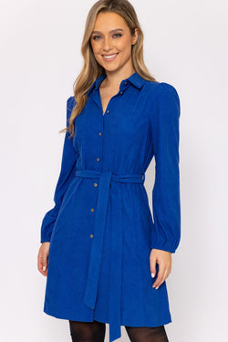 Carraig Donn Cord Mini Dress in Blue