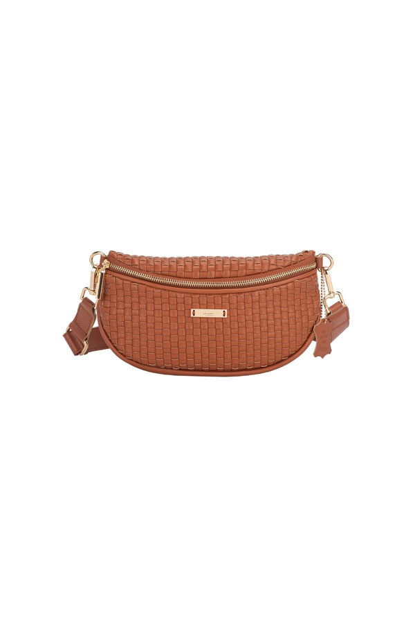 Carraig Donn Corfu Woven Brown Bum Bag