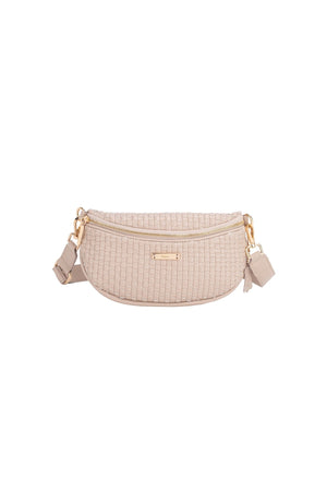 Carraig Donn Corfu Woven Cream Bum Bag