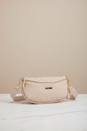 Carraig Donn Corfu Woven Cream Bum Bag